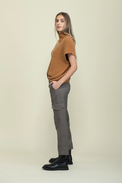 Shawna-Sleeveless Funnel Neck